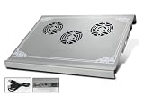 USB Business Notebook Cooler Pad with 3 Built-in Fans Laptop Stand ALL Metal Construction