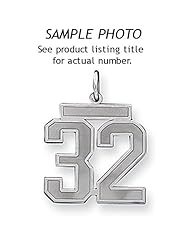 Sterling Silver Large Satin Number 21
