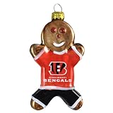 NFL Cincinnati Bengals Blown Glass Gingerbread Man Ornament