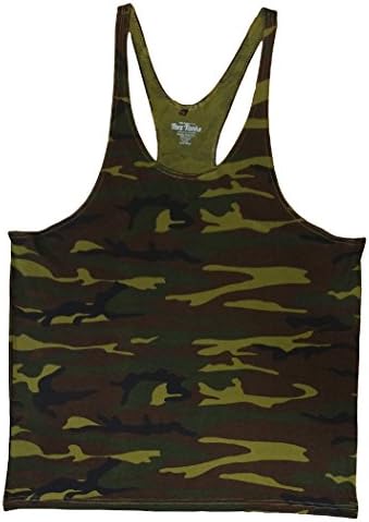 Stringer Y Back Workout Tank Top (Medium, Camo)