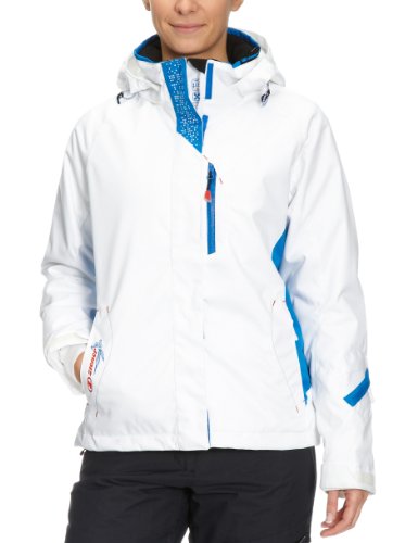 Ziener Damen Skijacke TEXTURE, white/persian blue big HB, 38