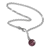 Produkt-Bild: SilberDream Fu&szlig;kette Glitzer Kugel lila 25cm 925 Sterling Silber Fu&szlig;kettchen SDF010V
