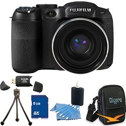FinePix S2950 14 MP 18x Wide Angle Zoom 3.0 LCD Digital Camera, 720p HD Movie, Dual Image Stabilization, Full Manual Controls. Bundle Includes 8GB Memory Card, Card Reader, Deluxe Carrying Case, Mini Tripod, and Lens Cleaning Kit.