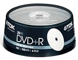TDK T19845 Bedruckbarer DVD+R Rohling 4,7GB in Cakebox (25 St&uuml;ck) 16x Speed PRINTABLE