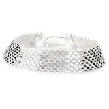 Sterling Silver 8 Rows Solid Bismarck Bracelet 7.5"