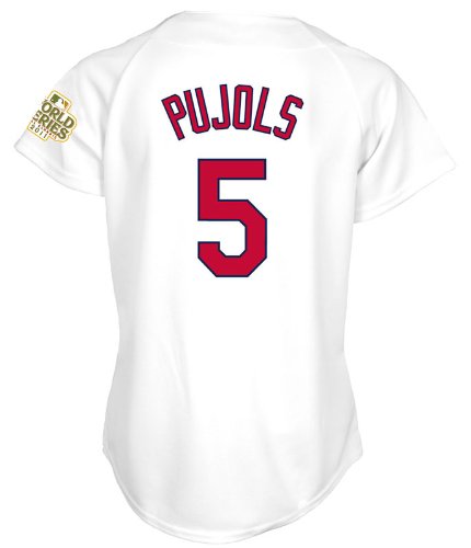 MLB Women's St.Louis Cardinals Albert Pujols Replica Jersey With World Series Patch Fall 2012 (White, Large)