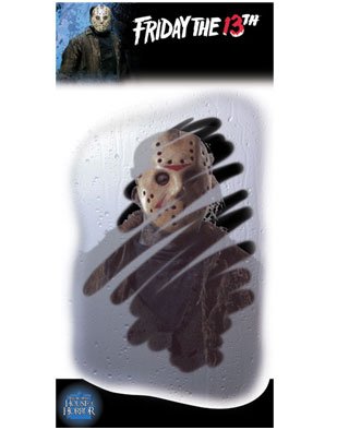 Jason Voorhees Scary Face Demented Mirror Window Decal