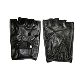 送料無料 バイク用 <strong>本革</strong>フィンガーレスグローブ ◎ 半指 レザーグローブ　Sサイズ （ブラック）レディースサイズ
