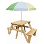 Lohasrus Kids Greenie Picnic Table MM20301, Umbrella #40101, for ages 2 to 6, 1 Seated Each Side.