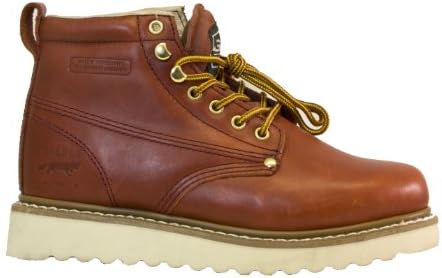 Golden Fox Oil Full Grain Leather Plain Soft Toe Light Sole Work Boot, 7.5 D(M) Redwood