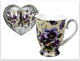 Zoom Produkt-Bild: CARMANI of Australia - Stiefm&uuml;tterchen - BLUMEN COLLECTION - 2 x Becher aus Porzellan - Teetasse / Kaffeebecher - Fassungsverm&ouml;gen 0,3l - Tasse: H&ouml;he ca. 10 cm - Durchmesser ca. 8,5 cm - Mikrowellen- und Sp&uuml;lmaschinen geeignet - Bone China - verpackt im Geschenkkarton - Ob zum Geburtstag, zum Valentinstag, zum Muttertag oder zur Hochzeit, Porzellan ist ein perfektes Geschenk f&uuml;r jeden Anlass. Oder einfach nur zum selber sammeln! - Tolle Geschenkidee!!!