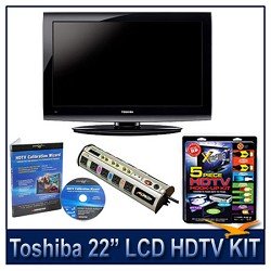 22C100U 22 720p LCD HDTV (Black) + Hook-Up + Power Protection + Calibration DVD