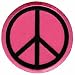 Peace Sign Embroidered Patch Anti-War Hippie Iron-On Symbol Pink