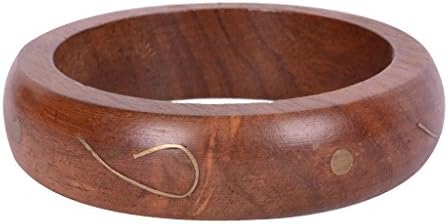 EKTA BAKSHI Women's Hand Made Wooden Bangle Free Size Multi-Colour
