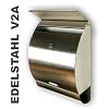 Wandbriefkasten aus geb�rstetem Edelstahl, 33 x 48 x 17 cm