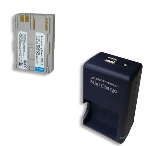 PRO SERIES Equivalent CANON CG-580 External AC DC Mini Charger & BP-511 Battery COMBO used with Canon PowerShot G2 / G3 / G5 / G6 / ZR-10 / ZR-20 / ZR-40 / ZR-50 / ZR-60 / ZR-80 / ZR-90 and more. Includes USB Port and Cable for Charging USB Enabled Cell Phones ** Cable NOT for PC / Photo transfer.