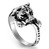 Gothic Tiger Stainless Steel Ring 316L Size