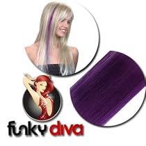 Hairaisers Funky Diva - Colour Flash 16 inch Highlight Hair Extensions - Purple