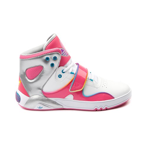 Womens adidas Roundhouse Athletic Shoes basketball sneakers white/pink