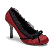 3 1/2 Inch Women's Cute Satin Pump Shoes Lace Trim Closed Toe High Heels Black White Green Red Pink Leopard
