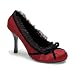3 1/2 Inch Women's Cute Satin Pump Shoes Lace Trim Closed Toe High Heels Black White Green Red Pink Leopard