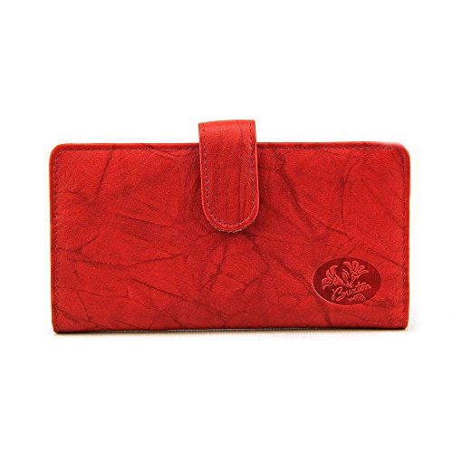 Buxton Leather Heiress Tab Checkbook Cover & Credit Card Holder