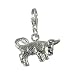 SilberDream Charm zodiac sign Taurus, 925 Sterling Silver Charms Pendant with Lobster Clasp for Charms Bracelet, Necklace or Earring FC7105