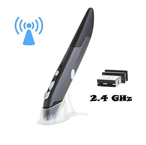 Wireless Optical Pen-Style Mouse, 2.4GHz, for PC, Laptop, iMac and Android Tablet, Adjustable 500/1000 DPI, Left/Right Handed, Space Saver, Ergonomic Control of Mouse, No Carpel Tunnel or Wrist Pain