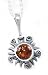Beautiful Equinox Designs 925 Sterling Silver Cognac Amber Mystical Sun Charm Necklace ~ Comes Gift Boxed