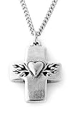 Pewter Flamed Heart Pendant by Bob Siemon, 18"