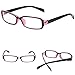 FancyG® Vintage Inspired Classic Retro Style Rectangle Shape UV Protection Blue Tint Glasses Frame Clear Lens Eyewear - Black Pink