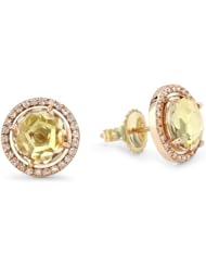 Kalan by Suzanne Kalan Round Champagne Topaz Post Earrings