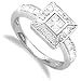 Jewelco London 18 carat solid white gold 0.52 carat brilliant and princess-cut Fine Diamond square shaped cluster Ring