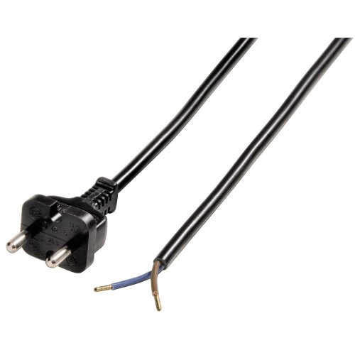 Xavax 00110842 Konturenstecker-Zuleitung, 2 m, Schwarz