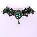 Yazilind Jewelry Noble Lolita Ribbon Crystal Black Lace Collar Necklace for Women