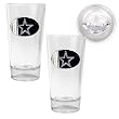Dallas Cowboys 2pc 16oz Pint Ale Glass Set with Football Bottom - Oval Logo NFL Football