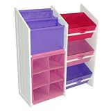 Kids Super Storage W/3 Pastel Bins, Book Holder & 6 Slot Cubby