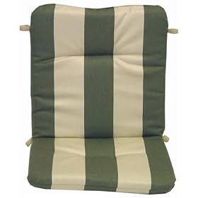 Regency Fern Stripe Sunbrella Acrylic Wrought Iron Chair Cushion by 