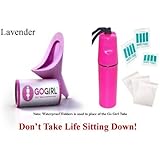 Go Girl Female Urination Device, Lavender With Hot Pink Waterproof Holder & with Xtra towlettes & Baggies