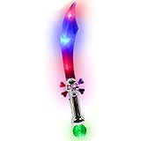 LED Light Up Flashing Kids Pirate Buccaneer 23" inch Sword Skull Multi Color LEDs and Prism Ball
