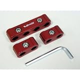 3 PC SPARK PLUG WIRE BILLET SEPARATORS CHEVY SBC V8 RED 