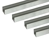 アルミ形材 ｱﾙﾐﾁｬﾝﾈﾙ 1m 2.0x12x12mm ｼﾙﾊﾞｰ 4本組　　安田