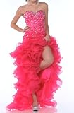 Zeilei 7529 Corset High Slit Ruffle Skirt Pageant Party Dress