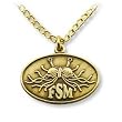 Oval Flying Spaghetti Monster Pendant - antique-gold finish