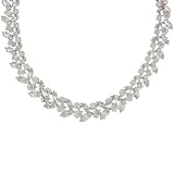 Sterling Silver Multi-Stone Marquis Cubic Zirconia Necklace by Charles Winston, 17"
