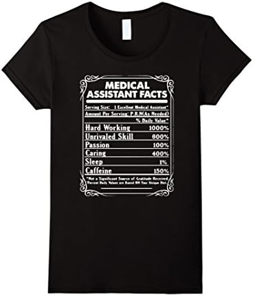 Women's Medical Assistant Shirts - Medical Assistant Facts Large Black