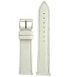 Genuine Leather Watch Band Pearl Finish White 20mm