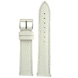 Genuine Leather Watch Band Pearl Finish White 20mm