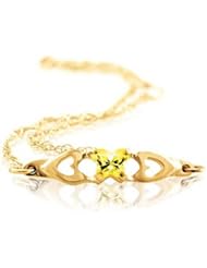 Butterfly Form Yellow Special Shape Cubic Zirconia Bracelet in 14kt Yellow Gold