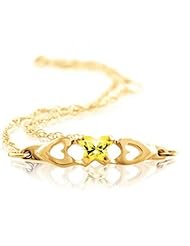Butterfly Form Yellow Special Shape Cubic Zirconia Bracelet in 10kt Yellow Gold